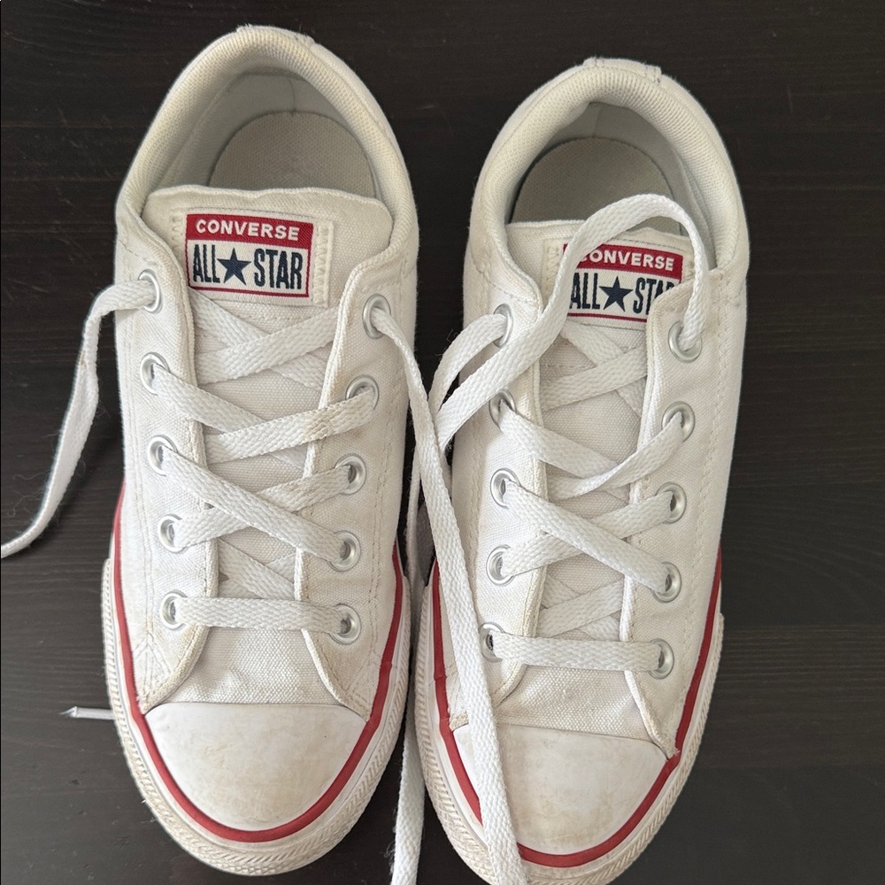 Converse Kids' White and Red Sneakers